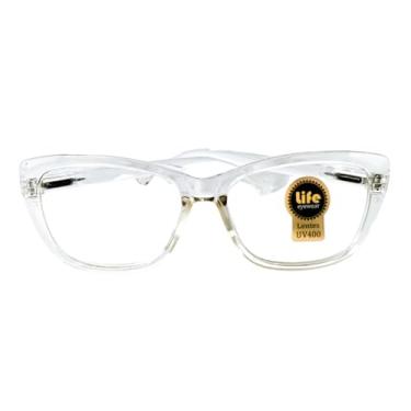 Imagem de Armação Óculos Grau p/Perto Gatinho Transparente Para Leitura (+0.50)