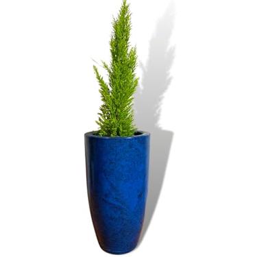 Imagem de Vaso Grande Polietileno Para Plantas Marmorizado Brilhante Vietnamita N3 (Azul)
