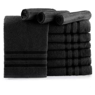 Imagem de Toalha Rosto Preta Luxuosa Banheiros Modernos E Confortáveis - Atena