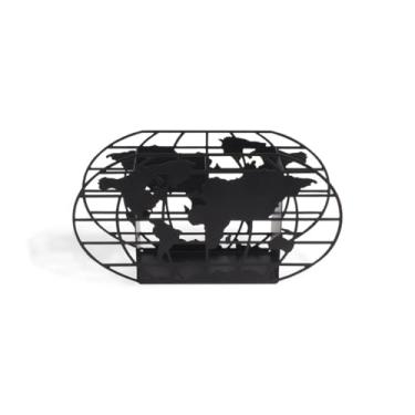 Imagem de Porta Caneta, Porta Lápis, Suporte de Caneta para mesa, Organizador de mesa, Multiuso Mapa Mundi, Metal, Preto - GEGUTON