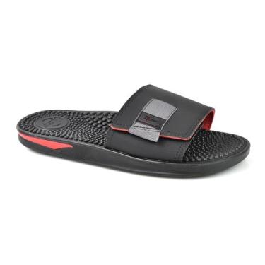 Imagem de Chinelo Br Sports Masculino Palmilha Massageadora Preto Vermelho, 39