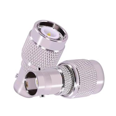 Imagem de CNARIO Adaptador Coaxial Rf Tnc Macho Para Bnc Fêmea, 2 Peças, Conector