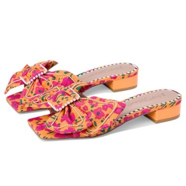 Imagem de Betsey Johnson Sandália feminina de salto granada, Laranja floral, 38