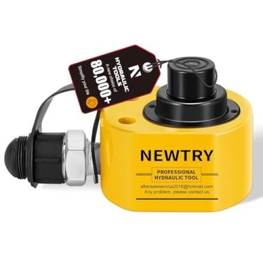 Imagem de NEWTRY Macaco hidráulico de 10 toneladas de perfil baixo de 26 mm Mini Cilindro hidráulico Protable Industrial Super Thin Lifting Jack, não serve para carro (10T)