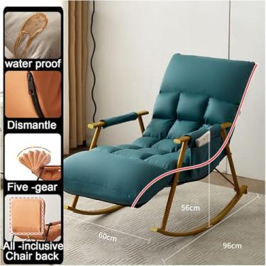 Imagem de Cadeira De Balanço Com Estrutura De Aço Arbon, Cadeira De Balanço Para Sala De Estar, Poltrona Reclinável Com Pedais Ajustáveis De 5 Velocidades Para Varanda Doméstica, D