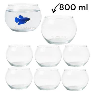 Imagem de Vaso Aquario redondo 800 ml kit 6 vidro - Vaso redondo