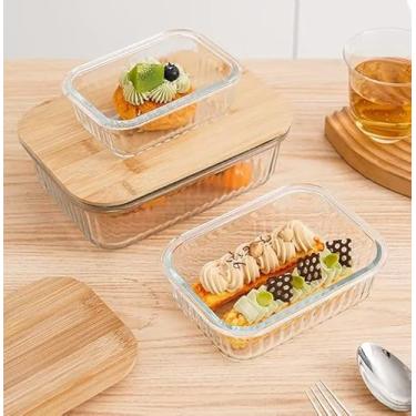 Imagem de Pote de Vidro Canelado Hermético com Tampa de Madeira 640ml - Home Land (1050ml)