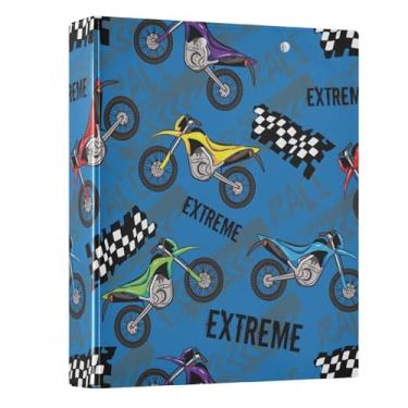 Imagem de Fichário com 3 anéis coloridos para motocicletas de 3,8 cm, fichário com 200 folhas para crianças, material escolar, mulheres e homens, escritório, 1 pacote