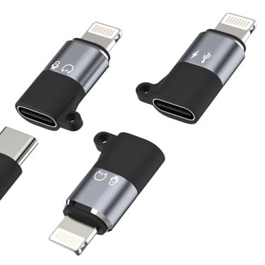 Imagem de Adaptador de áudio USB C fêmea para Lightning macho OTG (pacote com 3) para iPhone 14 13 para Apple tipo C, conversor de cabo de carregamento, conector de transferência de dados, leitor de cartão para