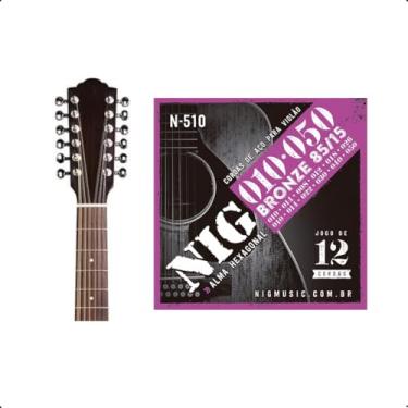 Imagem de Corda Nig para Violão 12 Cordas - Aço - 010/050 N-510