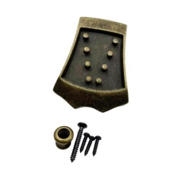 Imagem de Dynwave Tailpiece de bandolim para bandolins de 8 cordas substitui acessórios de instrumento de tailpiece placa de corda de bandolim tradicional resistente, Bronze