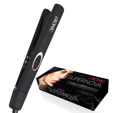 Imagem de IKonic Alisador e modelador de cabelo 100% de cerâmica turmalina – Prancha plana 2 em 1 com infravermelho iônico 2 em 1 de dupla tensão – placas flutuantes de 2,5 cm, temperatura ajustável de 60 a 232