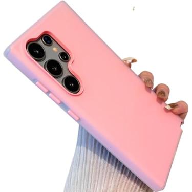 Imagem de Capa protetora para-choque à prova de choque, macia, fosca e gelatinosa, cor doce (para Samsung S25Plus/rosa)