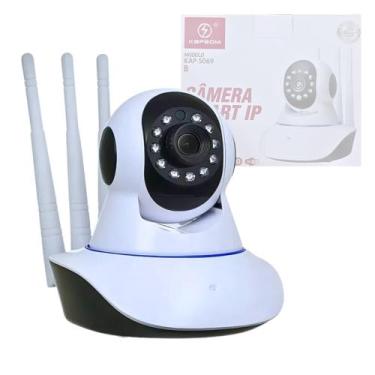 Imagem de Câmera Segurança Babá Eletrônica Wi-fi Visão Noturna SMART IP com 3 An
