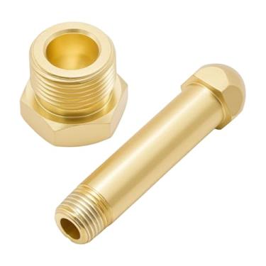 Imagem de Aynaxcol Porca CGA-580 e bico de 7,6 cm, encaixe de garrafa de entrada do regulador, substituição para substituição de hélio para argônio