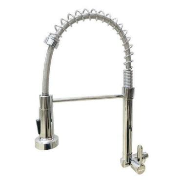 Imagem de Torneira Cozinha Gourmet Inox Luxo Modelo:agua Fria Parede Prata