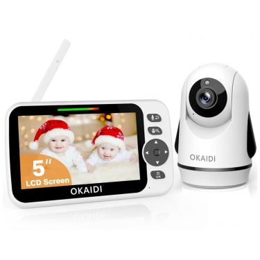 Imagem de Babá Eletrônica com Câmera e Áudio, até 5 Canais, sem Wifi, OKAIDI, Branca