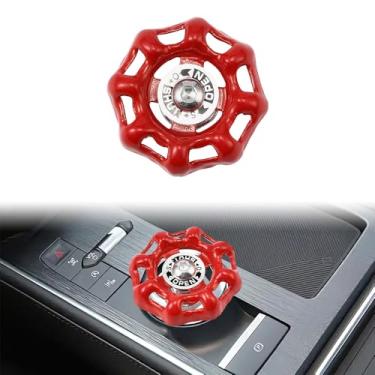 Imagem de Decoração de botão giratório de carro, design clássico de volante de válvula retrô, capa de botão de arranque com um clique, mudança de marcha, botões de rádio e ar condicionado, decoração automotiva