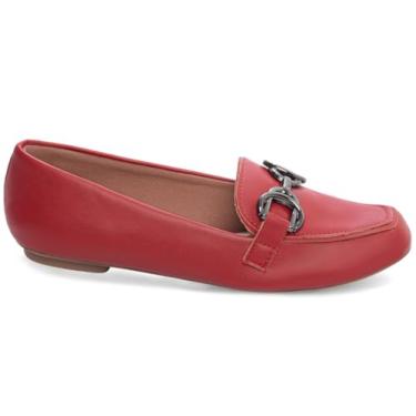 Imagem de Sapato Feminino Scarpin Corrente Salto Baixo AF2.05 Cor:Vermelho;Tamanho:35;Genero:Feminino