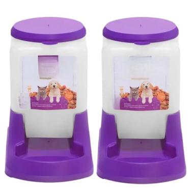 Imagem de Kit Comedouro e Bebedouro para Cães e Gatos Automático Refil 3 Litros(Lilás)
