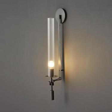 Imagem de Luminária De Parede De Vidro De Tubo Longo Moderno De Meados Do Século Barra De Luz De Parede Dourada Preta Linear Banheiro Vanity Wall Sconce Sobre Espelho Lâmpada De Pared, Gold, 1 light