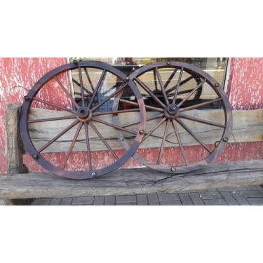 Imagem de Luminaria teto roda carroça - rusticom