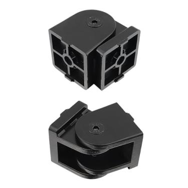 Imagem de Mewutal 2 peças de conectores de perfil de extrusão série 4040, conectores de suporte de junta de pivô de liga de zinco preto, perfil de extrusão giratória, ranhura de dobradiças de 8 mm (preto, série