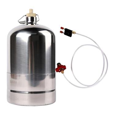 Imagem de Aymzbd Cilindro de Gás de aço Inoxidável, Cilindro Inflável, Tanque de Gás, Botijão de Gás, Tanque de Gás Portátil, Recipiente de Combustível para Equipament, 1.5L