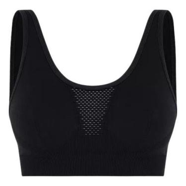 Imagem de Top Attack Lupo Fitness Sem Costura Academia Feminino, Preto, Lisa, GG