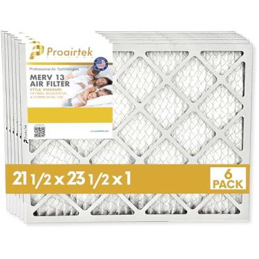 Imagem de Proairtek AF21H23H1M13SWH Modelo padrão 21,5 x 23,5 x 1 pacote com 6 filtros de ar, MERV 13; ideal para qualquer pessoa que queira ar fresco em sua casa