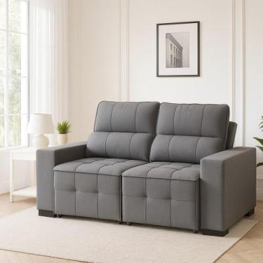 Imagem de Sofá Retrátil Reclinável 2 Lugares 106x150cm Confortável - Fábrica de 