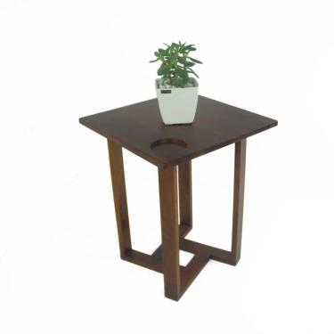 Imagem de Mesa Lateral Design Quadrada Madeira Nobre Imbuia