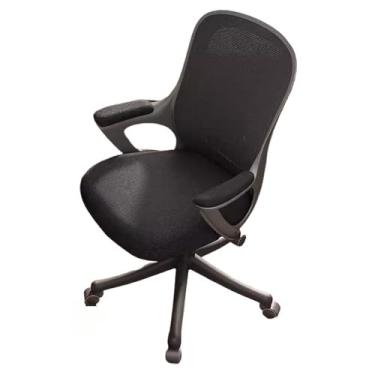 Imagem de Cadeira de escritório ergonômica de malha de escritório, cadeira de mesa de encosto alto com assento deslizante, cadeira giratória para jogos de computador para homem e mulher (preto)