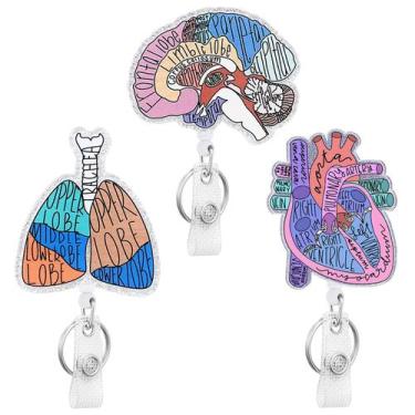 Imagem de Pacote com 3 clipes retráteis COOKOOKY Badge Reel Nurse com suporte