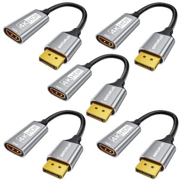 Imagem de SWITCHFLUX Adaptador DisplayPort ativo para HDMI (4K @60Hz, 1440P/2K @120Hz) conversor unidirecional DP 1.2 para HDMI 2.0, macho para fêmea, compatível com AMD, NVIDIA, desktops e monitores de jogos