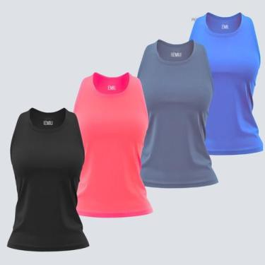Imagem de Kit 4 Regata Nadador Feminina Moda Fitness Dry Uv Academia - LaBela, V