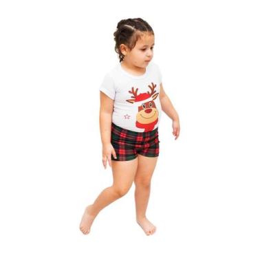 Imagem de Pijama Body Baby Curto Natal Rena - Alegria de Montar, 1 ano