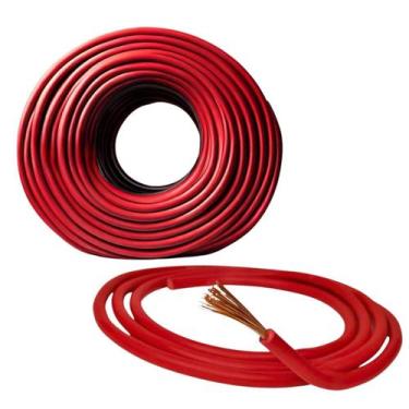 Imagem de 10 Metros Cabo Força 6,0 Mm Vermelho Positivo Emborrachado - UNIQ CABL