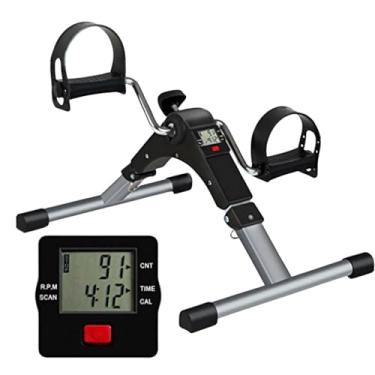 Imagem de Mini Bicicleta Ergométrica Dobrável para Pernas e Braços – Exercitador Portátil com Resistência Ajustável e Tela LCD – Fisioterapia e Reabilitação