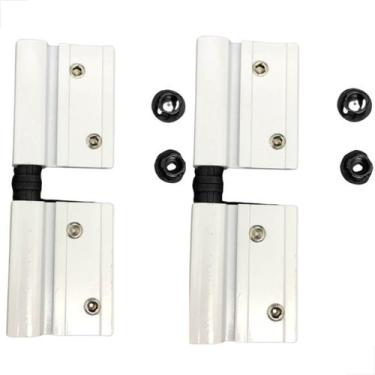 Imagem de Dobradiça 02 Abas Linha30 Porta Alúminio Dob751 2pçs Branco - Fast Vid