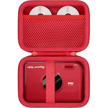 Imagem de Aenllosi Capa rígida para impressora de etiquetas Phomemo A30, organizador de mini máquina de etiquetar Phomemo A30, vermelho (apenas capa)