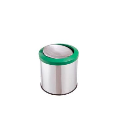 Imagem de Lixeira Inox Basculante 20 Litros Tampa Com Cor Flip Top - CM Design, 