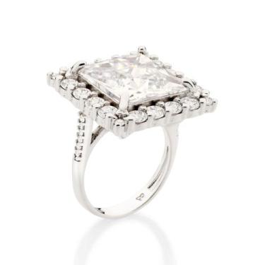 Imagem de Maxi anel quadrado folheado a platina (170907) - Rommanel