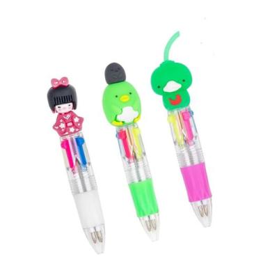 Imagem de Kit 3 Canetas Esferográficas Multi Color 4-in-1 Divertida - HNSYYF