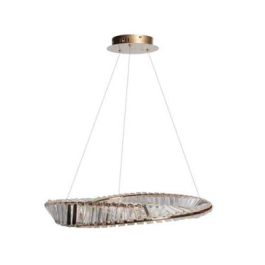 Imagem de Pendente Bronze Anel Cristal LED 25W D60cm 3000K - Iluminarium