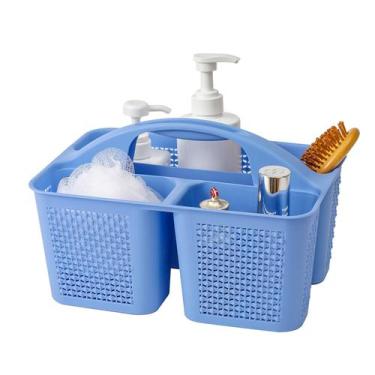 Imagem de Cesta de chuveiro UJOLY portátil com alça azul escuro - UUJOLY