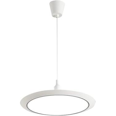 Imagem de Luminária Pendente Branca Led Lâmpada Suspensa única Lustre Redondo Luzes De Teto Lâmpadas De Suspensão Modernas Luminária De Ilha De Cozinha Para Mesa De Jantar Quarto, Dark, dia-37cm
