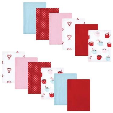 Imagem de Luvable Friends Hudson Baby Flanela Burp Panos, pacote com 12, Cacau quente, 14x20 inches
