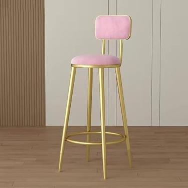 Imagem de Bancos De Bar Com Encostos E Pernas De Metal, Bancos De Bar Modernos Para Ilha De Cozinha Home Pub Com Estofado, 25.5" H Altura Do Assento Com Encosto E Apoio Para Os Pés, Orange, One Size