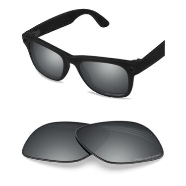 Imagem de BLAZERBUCK Lentes de reposição polarizadas anti-sal para óculos de sol RayBan Meta Wayfarer RW4006 50 mm, Cromado prateado - polarizado, 0